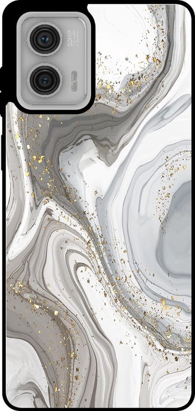 Smartphonica Telefoonhoesje Geschikt voor Motorola Moto G73 met marmer opdruk - TPU backcover case marble design - Zilver geschikt voor Motorola Moto G73