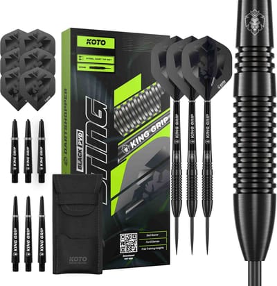 KOTO – Sting Black Bomb - 90% Tungsten - Dartpijlen - 19 Gram - Zwart - Steeldarts