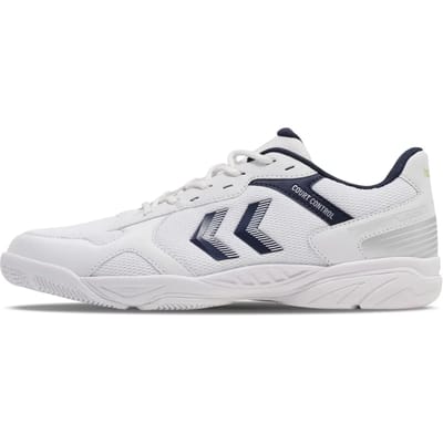 Hummel Heren Dames COURT CONTROL II Indoorschoen 225341 9103 White Black Iris