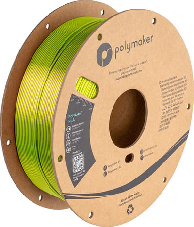 Polymaker PolyLite PLA Filament Silk Aubergine Lime - Magenta 1,75mm 1KG