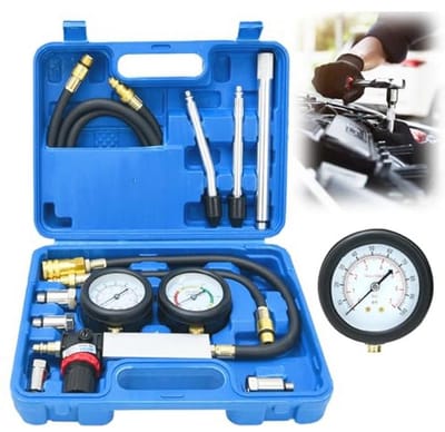 Compressietesterset voor Cilinderlektests - Druk- en Lekkentest met Verlengstuk (0-7 bar, 0-100 psi)