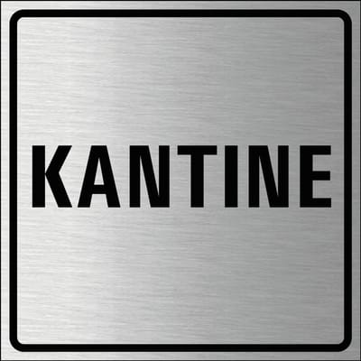 Kantine bordje, geborsteld aluminium 150 x 150 mm