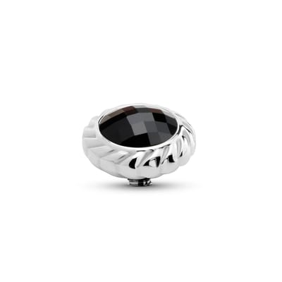 Melano Twisted Majestic Steentje Black | Zilver