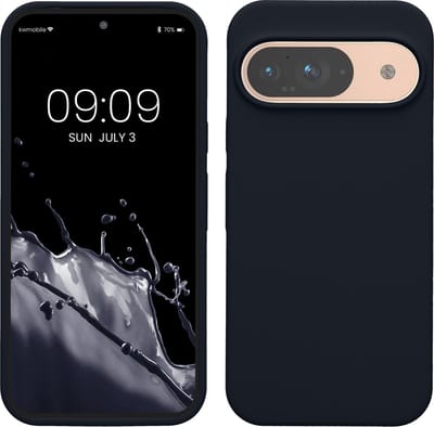 kwmobile hoesje geschikt voor Google Pixel 9 / Pixel 9 Pro case - Siliconen telefoonhoesje - Telefoon beschermhoes - Smartphone cover in bosbesblauw