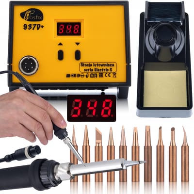Rosfix Soldeerstation 937D+ - 60W Soldeerbout met LCD 200–480°C - ESD Safe, 10 Koperen Soldeertips