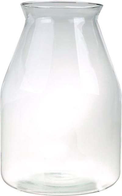 Glazen ronde bloemenvazen 35 x 24 cm - Transparant - Vazen/vaas - Boeketvazen