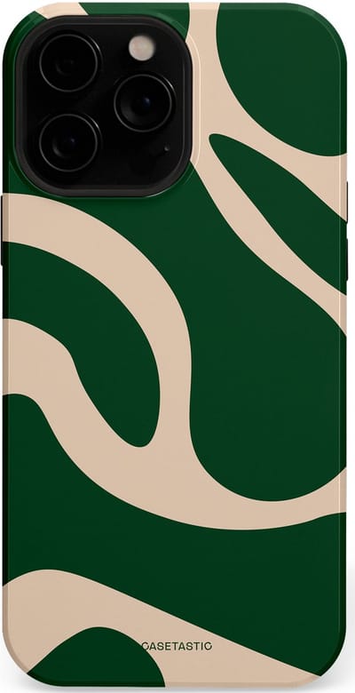 Casetastic hoesje geschikt voor Apple iPhone 13 Pro Max - MagSafe - Dubbellaagse bescherming - Groen Bos en Zand Duinen - Fashion Case - Donkergroen Zand
