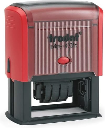 Trodat Printy 4726/D Blauw - Stempels - Datum stempel Nederlands - Stempel afbeelding en tekst