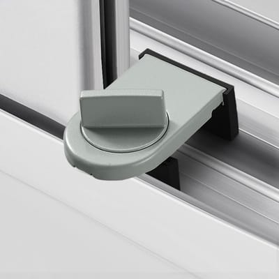 Raamsluiting, bevestigingsclip van aluminiumlegering voor horramen, veiligheidsslot voor schuifdeur in de woonkamer (zilvergrijs)
