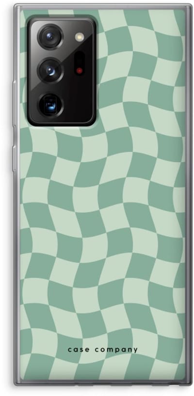Case Company® - Hoesje geschikt voor Samsung Galaxy Note 20 Ultra hoesje - Grid Groen - Soft Cover Telefoonhoesje - Bescherming aan alle Kanten en Schermrand