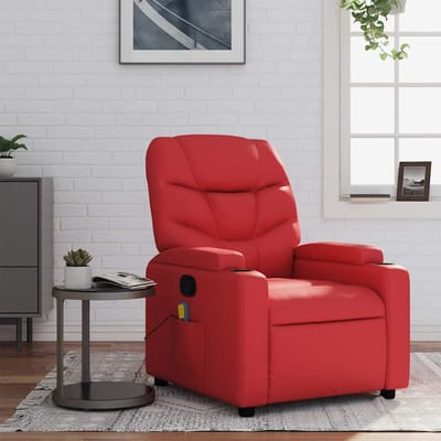 vidaXL - Massagestoel - verstelbaar - kunstleer - rood