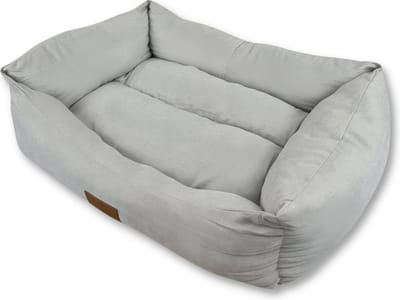Topmast Hondenmand - Velours Comfort Line - Grijs - Maat M - 62 x 44 x 22 cm - Hondenbed - Hondenkussen