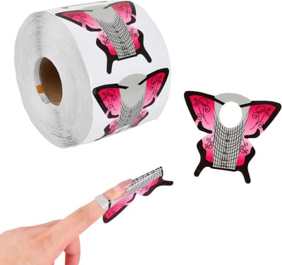Nagelsjablonen Vlinder - Gelnagelvormen Rozenrood - Nagelverlenging DIY - Zelfklevend Papier - 500 Stuks