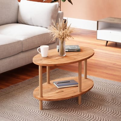 Salontafel Højreby 43x70x44 cm ovaal houtkleurig