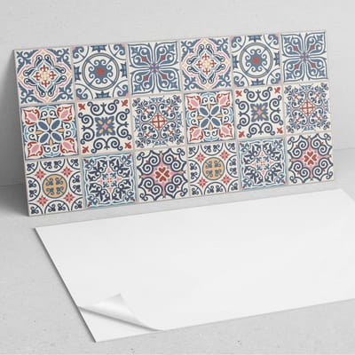 Coloray Wandpanelen Zelfklevend - Mozaïekachtige patronen PVC Wandpaneel - 100 cm x 50 cm - Blauw Wandbekleding Zelfklevend - 1 stuk - Texturen Wandpanelen Zelfklevend - Wandpaneel Keuken - Wandpanelen Badkamer