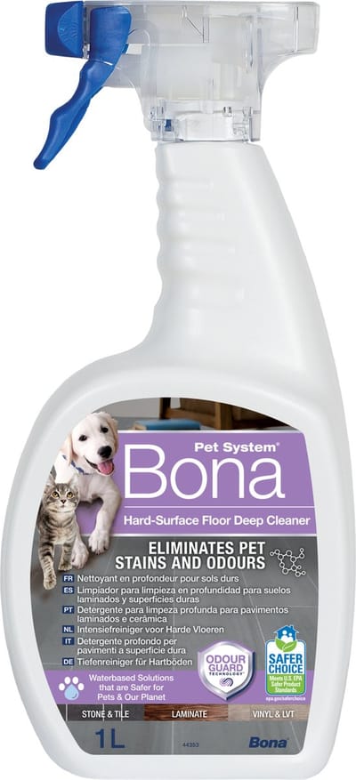 Bona Huisdier Intensiefreiniger voor Harde Vloeren 1L - Huisdier Vlekkenreiniger en Geurverwijderaar - Urinegeur Verwijderaar - Stain Remover - Geschikt als Honden en Katten Spray