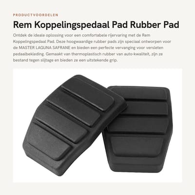 Dailygoods- Remkoppelingspedaal Pad - 2 Stuks - Rubber Pad - Compatibel met MASTER LAGUNA - Hoge Zachtheid - 8x5,5 cm - Pedalrubber