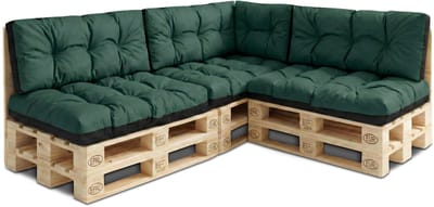 Palletkussens Outdoor Kussen Set van 7 palletkussens - Kussens voor pallets Euopallets palletbank en palletmeubels palletkussens Groen