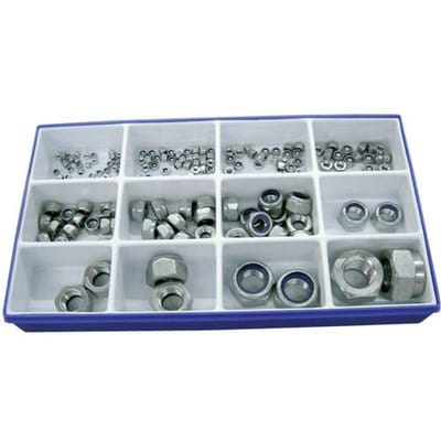 TOOLCRAFT DIN 985 - A2 Assortiment veiligheidsmoeren Inhoud 161 stuk(s)