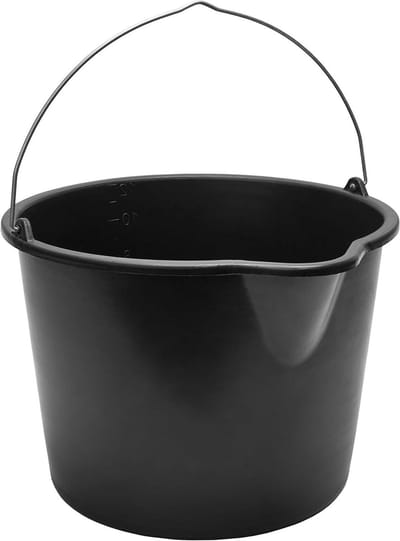 Bouwemmer Set - Mortelkuip Tub - Mengen en Transporteren - Met Tuit en Handvat - 12 Liter 10 Stuks - Grijs