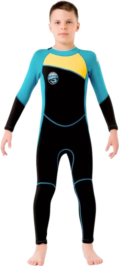 Bovista Wetsuit Kinderen - Swimsuit - Shorty - Surfpak - Duikpak - Lange Mouw - Zwemsuit - Blauw - 2-3y
