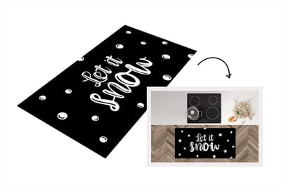 Keukenloper - Loper keuken - Sneeuw - Kerst - Quotes - Let it snow - Spreuken - 120x60 cm - Keukenloper vinyl