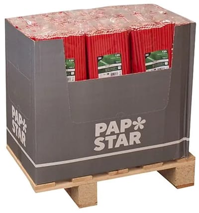 50x 135 Shake rietjes papier Ø 8 mm · 25 cm rood