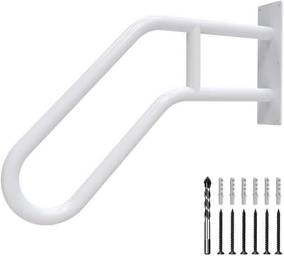 Trapleuning - Wandhouder leuning - Veilig traplopen - U-vormig ontwerp - 66 cm - Wit
