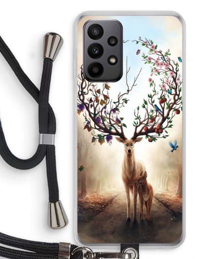 Case Company® - Hoesje met koord geschikt voor Samsung Galaxy A23 hoesje met Koord - Seasons Change - Telefoonhoesje met Zwart Koord - Bescherming aan alle Kanten en Over de Schermrand