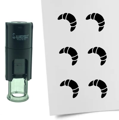 CombiCraft Stempel Croissant 10mm rond - zwarte inkt