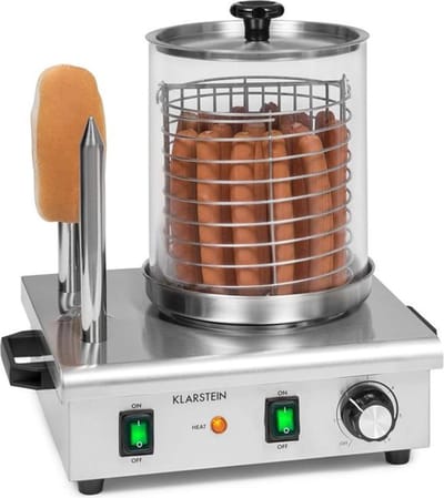 Klarstein Worstfabriek Pro 550 - Hotdog maker - 550W - 5 Liter - 30-100°C - glas - Roestvrij staal - Zilver,1L 6,6 kg - RVS - LED Thermostaat - Worstmachine - Worstapparaat - Sausage Maker - voor Snackbar