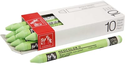 CARAN D’ACHE Neocolor II, L: 10 cm, dikte 8,5 mm, yellow green (230), 10 stuk