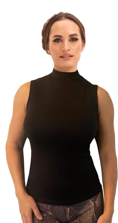 Dancer Dancewear® Danskleding meisjes | Dans Shirt | Turtleneck | 'Roxy' | Meisjes | Zwart | Tactel | Maat 6 (110/116)