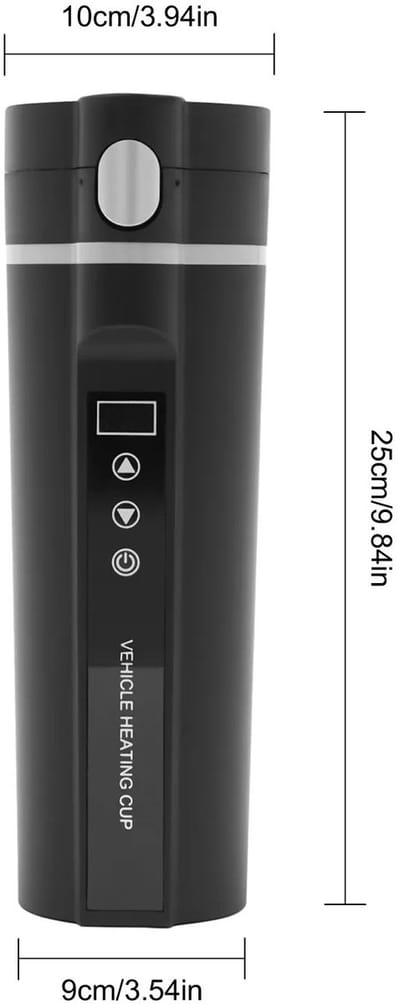 Sensova - Elektrische Waterkoker Auto 450 ml 12V en 24V - RVS 304 Reis Waterkoker met Temperatuur Display - Snel Koken in 15-25 min - BPA-vrij Geïsoleerd - Ideaal voor Camping, Werk en Lange Autoritten