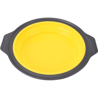 Moule à gâteau en silicone pliable à pression à démoulage rapide rond pour gâteau à étages, cheesecake Yellow