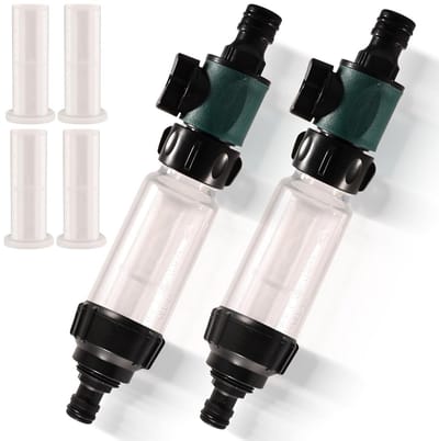 Vervangbare Waterfilter Set met Controleklep en Snelle Adapter voor Tuinslang, 3/4 Inch Pre-Filter voor Caravan en Motorhome, Ideaal voor Tuinpompen en Waterzuivering