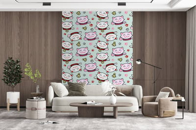 Behang - Fotobehang Kat - Huisdieren - Patroon - Breedte 165 cm x hoogte 220 cm