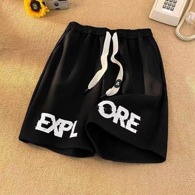 Sportletters Vijfpunts Shorts Jongens In Zomer Hong Kong Stijl Casual Losse Middellange Broek One size zwart