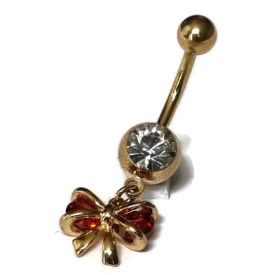 Aramat Jewels | Piercings | RVS Strik navelpiercing Goudkleur | | | |10mm | Staal | Volwassenen | Verkleurd niet