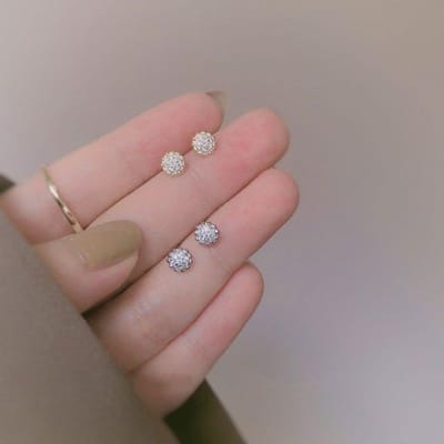 Bloem Oorknop zilver