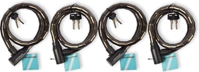 Ultieme Beveiliging: Zwarte Fietsslot Kabelslot Set - 4 Stuks, Metaal & Plastic, 80cm Lang, Fietsen & Accessoires