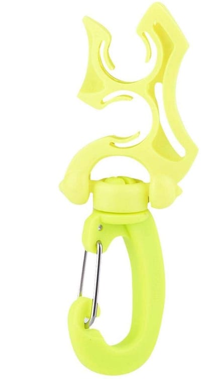 Dailygoods- Duikslanghouderclip Duurzaam PP - Dubbele BCD-slanghouder - Draaibaar - Opvouwbaar - Geschikt voor 2 slangen - Eenvoudig klikontwerp - Duikclip