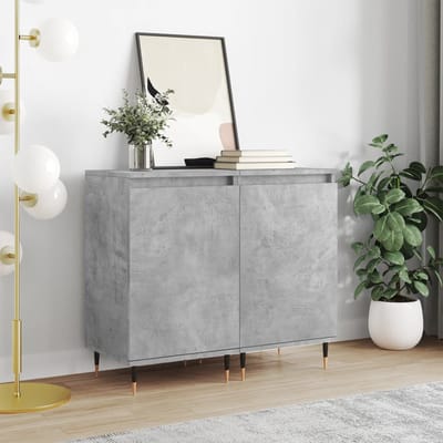 vidaXL - Dressoirs - 2 - st - 40x35x70 - cm - bewerkt - hout - betongrijs