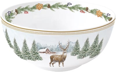 Dekoratief | Bowl 'White Forest', porselein, 15x15cm | A256034