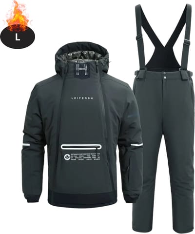 Bovista Skipak - SkiBroek - Skijas - Ski Suit - Wintersport - Heren - 2-Delig - Grijs - Maat L
