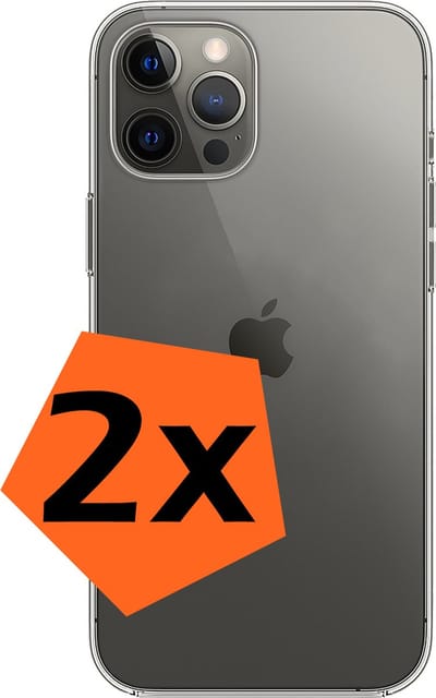 Hoes - 2 Stuks - Geschikt voor Apple iPhone 14 Pro - Sterk & Shockproof - Case Siliconen - Back Cover - Telefoon Hoes - Transparant