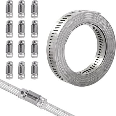 5M Slangklemmen 304 RVS Verstelbare Slangklemmen met Schroef 12 Stuks voor Waterleiding, Tank, Gasbuis en Koelers