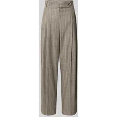 Wide fit stoffen broek van viscosemix met bandplooi, model 'Massimo'