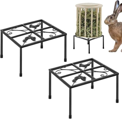 Metalen kippenhouder - Stabiele standaard - Moeiteloos voeden - Roestbestendige coating - 304 x 302 cm - Zwart