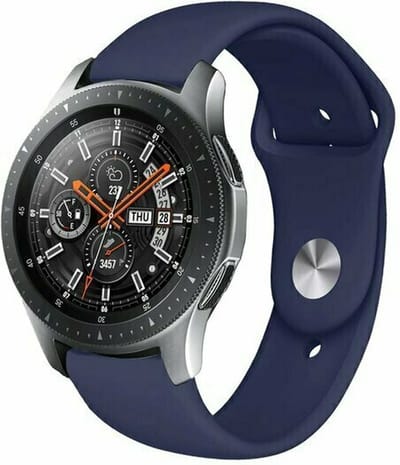 By Qubix - 22mm - Rubberen sportband - Donkerblauw - geschikt voor Huawei Watch 3 / 4 / 5 (pro) - 46mm & geschikt voor Huawei Watch GT / GT 2 / GT 3 (pro) / GT 4 (pro) / GT 5 (pro) / GT 6 (pro) 46mm / Ultimate / Ultimate 2